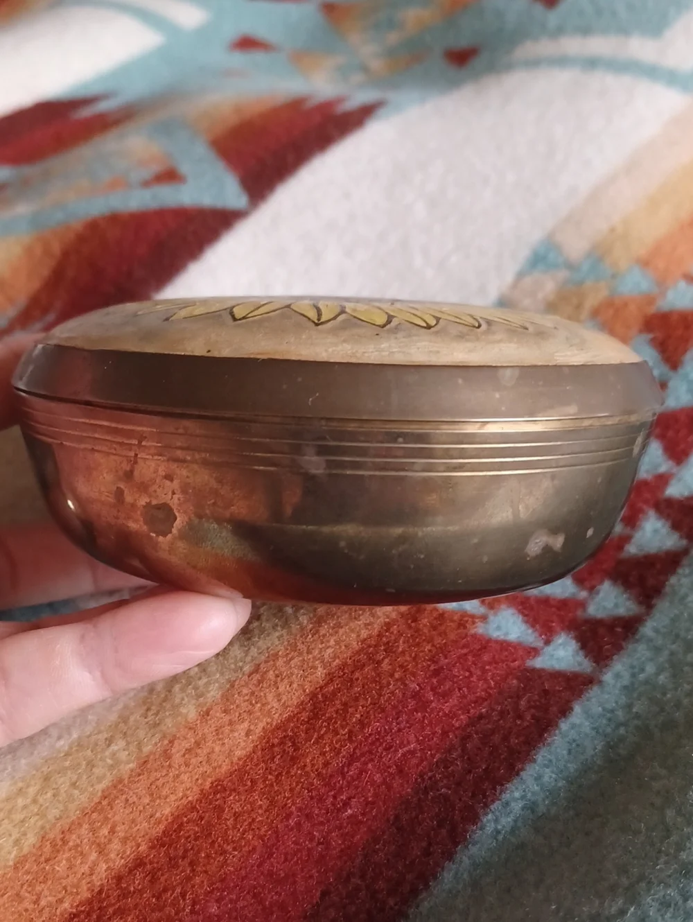 Handpainted Sunflower Brass Jewelry/Trinket Box